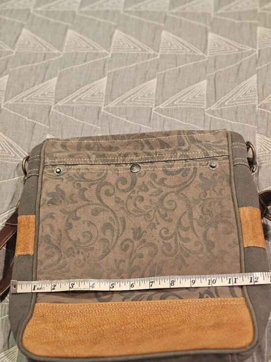 MYRA BAG BROWN CANVAS SHOULDER/CROSSBODY - Picture 3 of 11